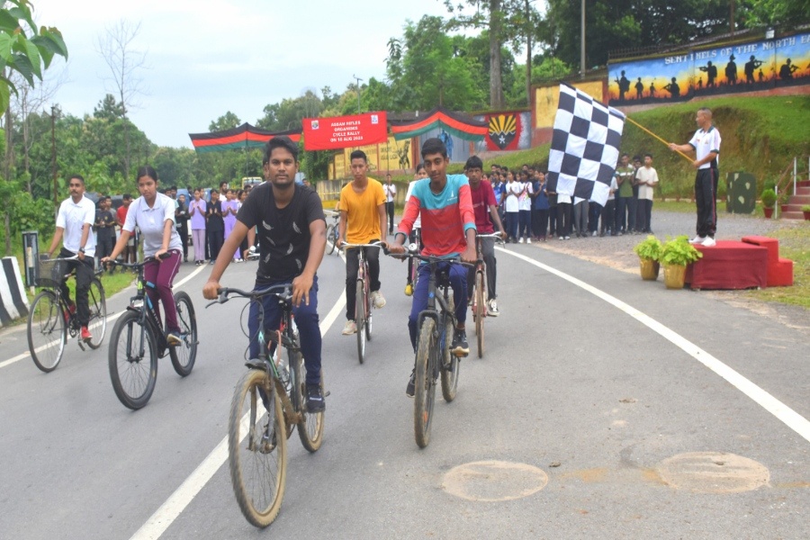 Assam Rifles Organises Cycle Rally in...