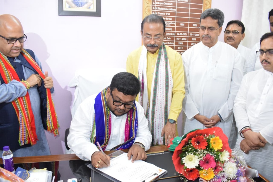 Abhishek Debroy Assumes Charge as BJP Tripura President; vows Grassroots Strengthening
