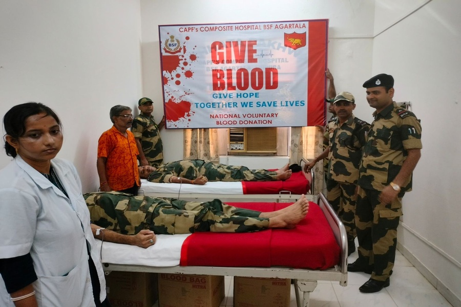 BSF Tripura Organizes Blood Donation Camp