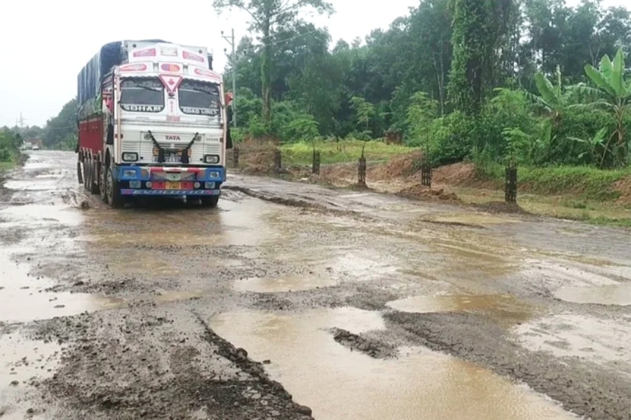 Residents block road in Khowai over damage caused by overloaded trucks