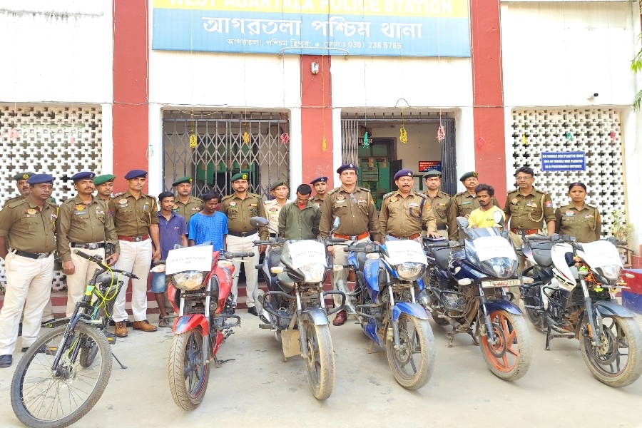 Police recover five stolen bikes; four youths detained in Agartala