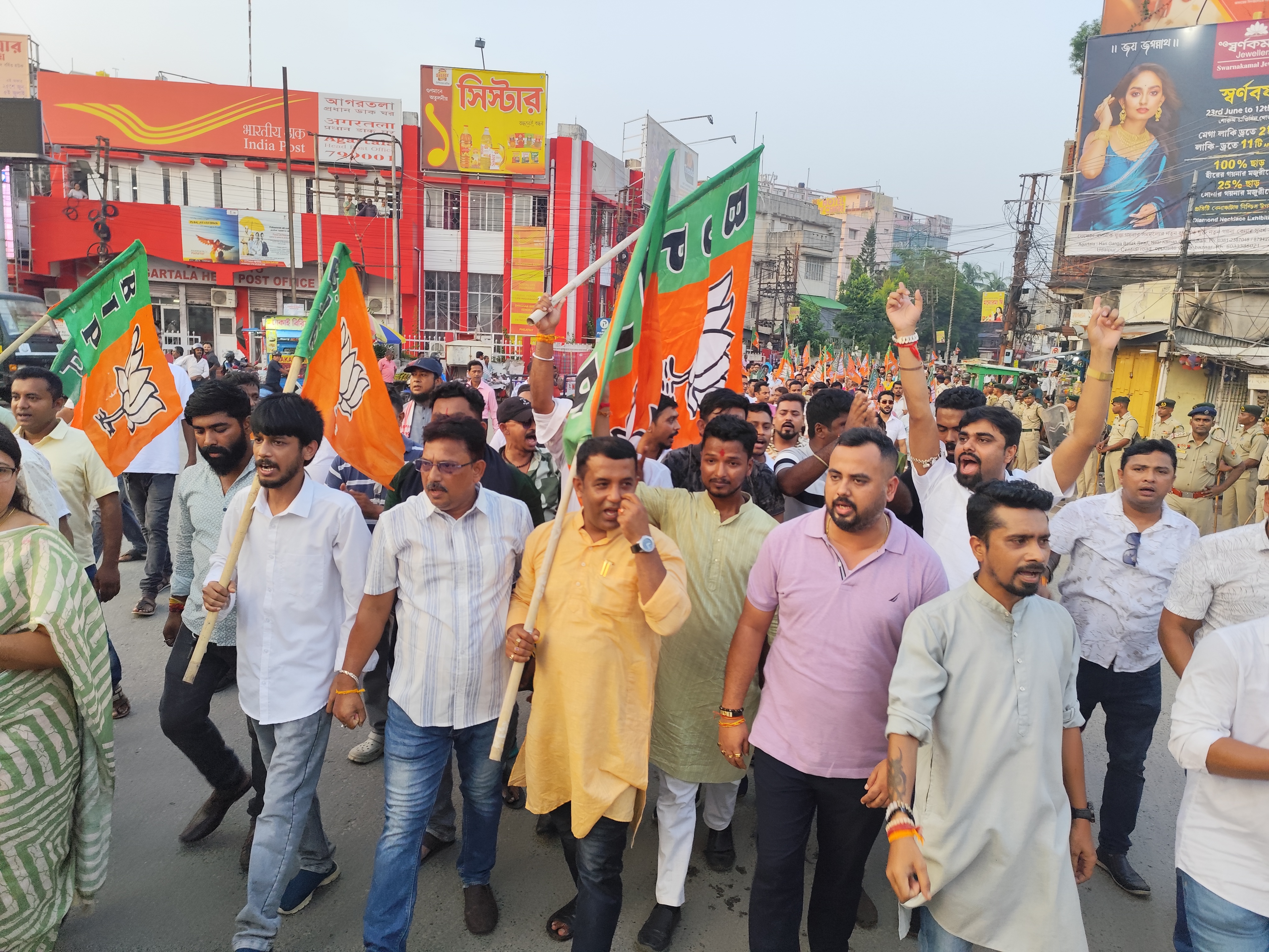 Tripura BJP stages protest over objectionable remarks by Congress youth leader against CM