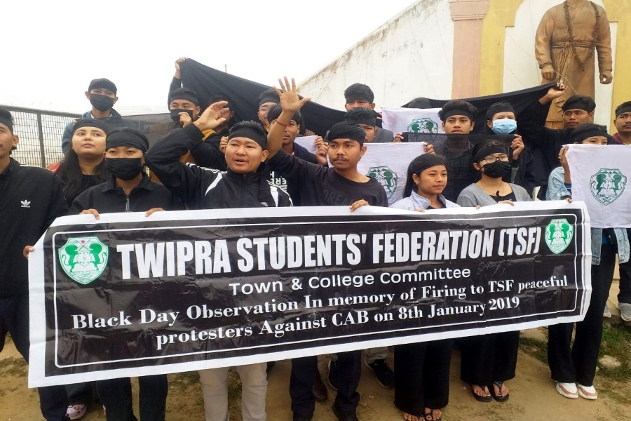 TSF stages protest  against illegal immigrants, seeks strict enforcement of MHA directives